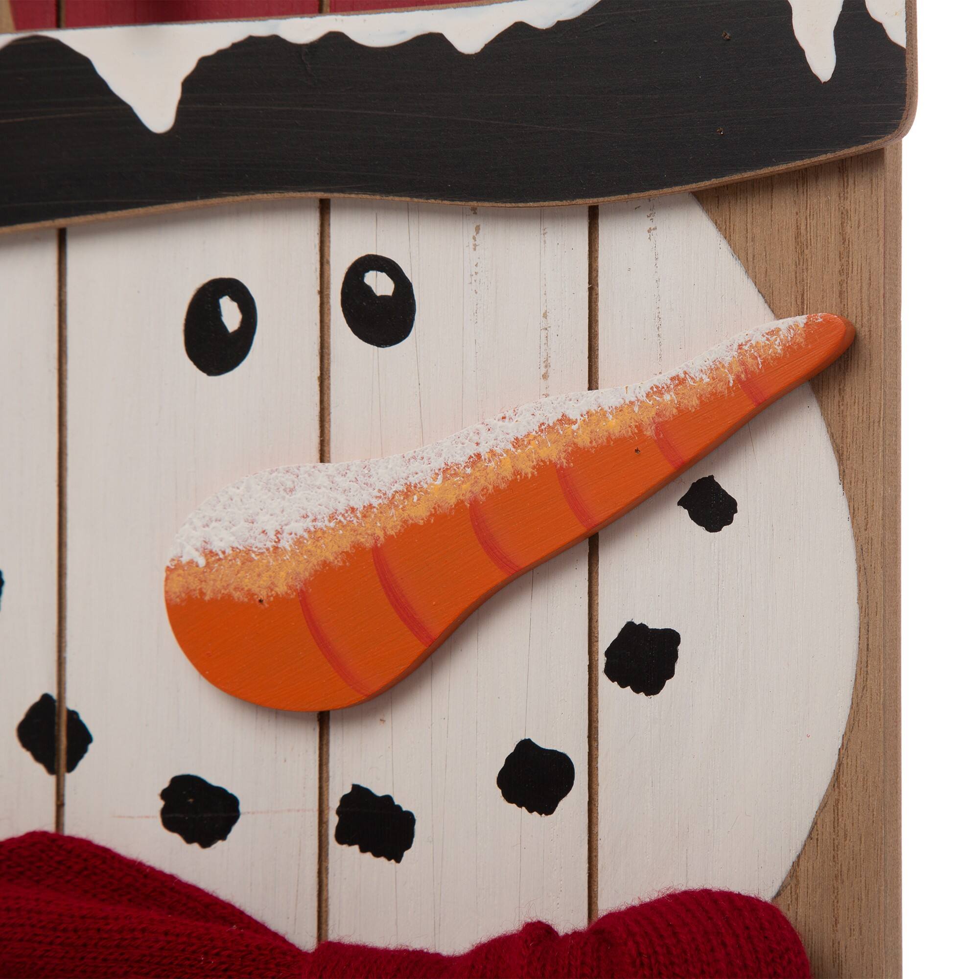 Glitzhome® 3.5ft. Wooden Christmas Snowman Porch Sign